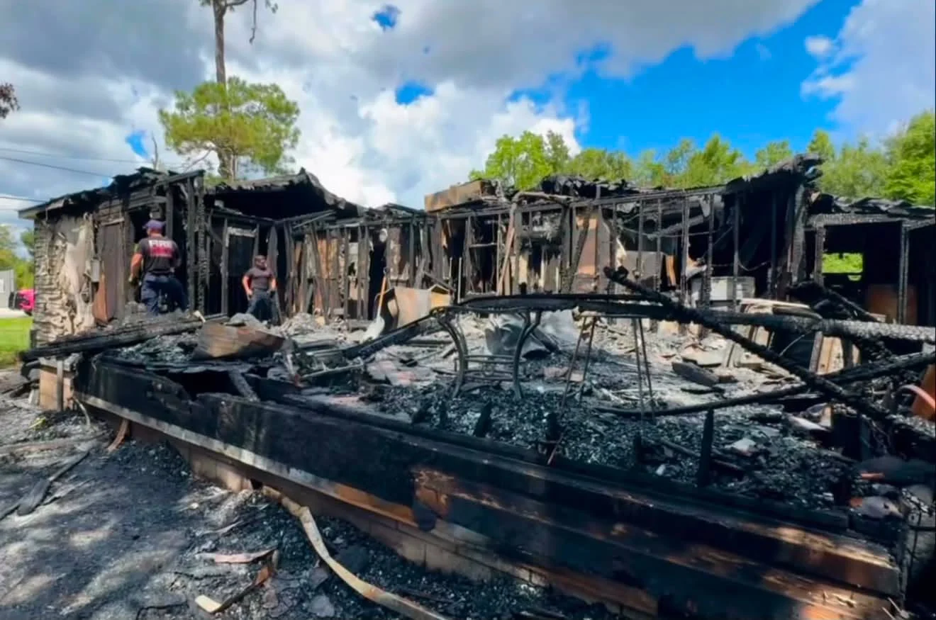 Charred remains of Slidell home destroyed by fire.