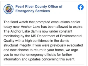 Anchor Lake Evacuation Order Lifted After Dam Safety Concerns Eased