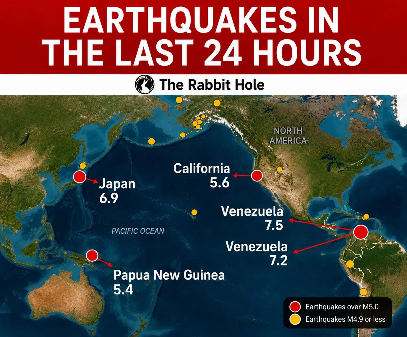 Multiple Powerful Earthquakes Strike Around the Globe Within Hours