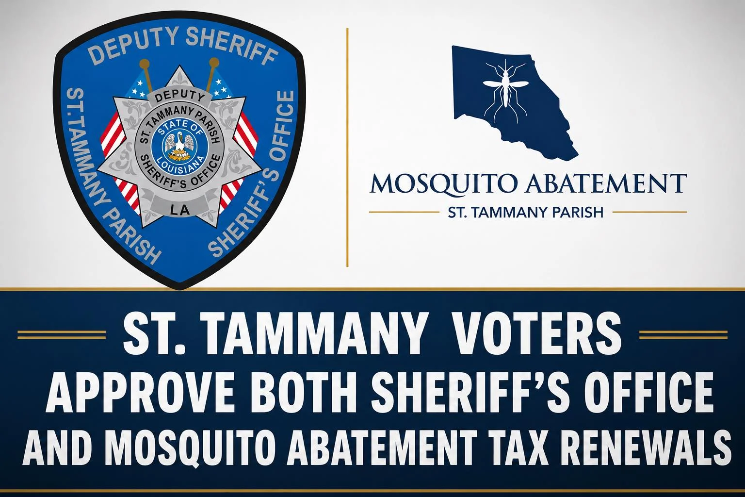 St. Tammany Voters Approve Both Sheriff’s Office and Mosquito Abatement Tax Renewals
