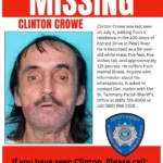 St. Tammany Sheriff’s Office Searches for Missing 56-Year-Old Clinton Crowe