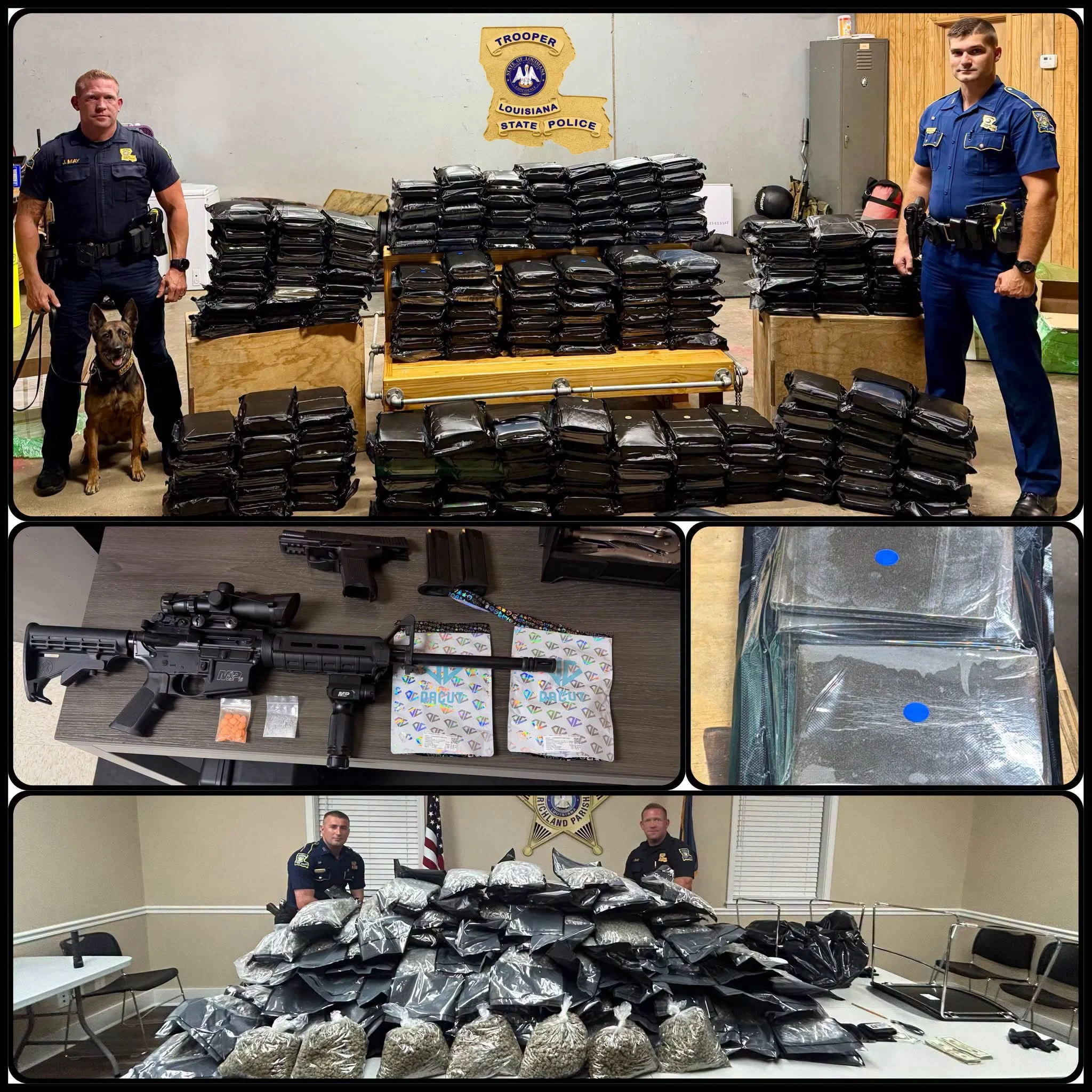 Louisiana State Police Seize More Than 1,200 Pounds Of Suspected Marijuana During Three Traffic Stops