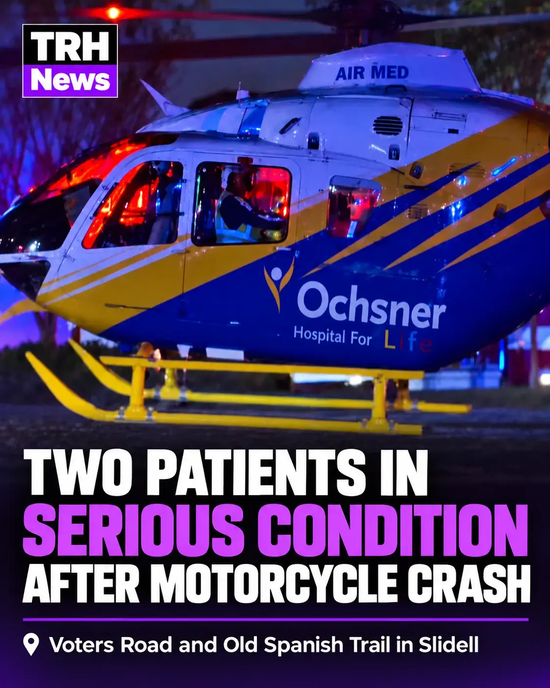 Two Patients Seriously Injured In Motorcycle Crash At Voters Road And Old Spanish Trail