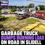 Garbage Truck Dumps Burning Load On Road In Slidell