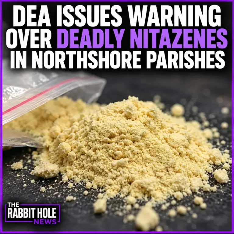 Yellow powder representing nitazenes as DEA warns of deadly synthetic opioids spreading across Northshore parishes.